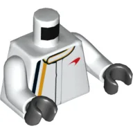 Torso, Racing Jacket with Red McLaren Logo Print, White Arms, Black Hands / White