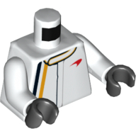 Lego Torso Racing Jacket with Red McLaren Logo Print, White Arms, Black Hands / White