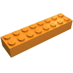 Brick 2 x 8 / Orange