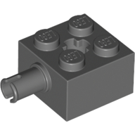 Lego Brick Special 2 x 2 with Pin and Axle Hole / Dark Bluish Gray