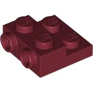 Plate Special 2 x 2 x 2/3 with Two Studs On Side and Two Raised [Half Hollow Anti-stud] - Updated Version / Dark Red