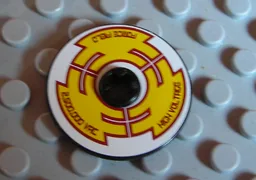 Technic, Disk 3 x 3 with 'HIGH VOLTAGE', 'FORCE FIELD', '2,500,000 VAC' on Yellow Pattern (Sticker) - Set 8102