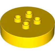 Duplo Brick Round 4 x 4 with 4 Studs / Yellow
