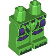 Lego Hips and Bright Green Legs with Dark Purple Armor print