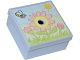 Lego Container, Box 3 1/2 x 3 1/2 x 1 1/3 with Hinged Lid with Flowers, Sun and Bee Pattern (Sticker) - Sets 3119 / 3241