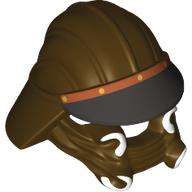 Lego Helmet Skiff Guard with Black Visor, White Fangs print / Dark Brown