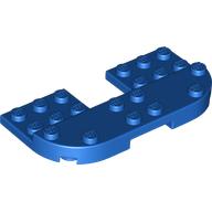 Lego Plate Round Corners Double 4 x 8 with 2 x 2 Cutout and 2 x 8 Raised Studs, Reduces Nubs / Blue