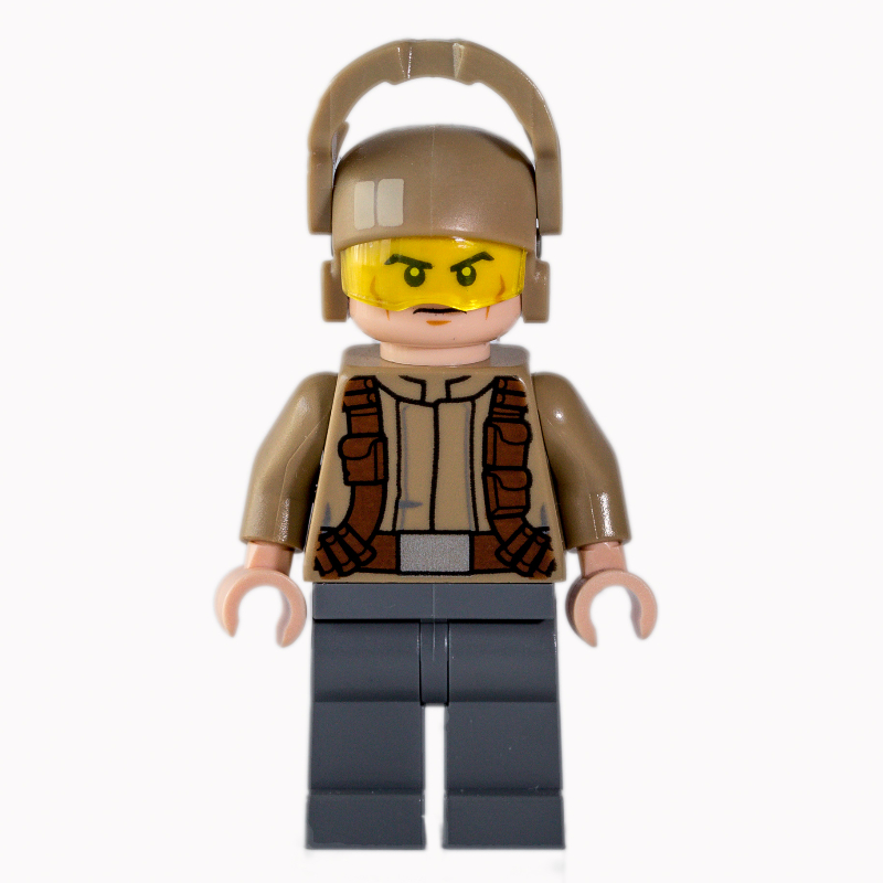 Lego Resistance Soldier, Dark Tan Helmet, Dark Tan Shirt, Cheek Lines
