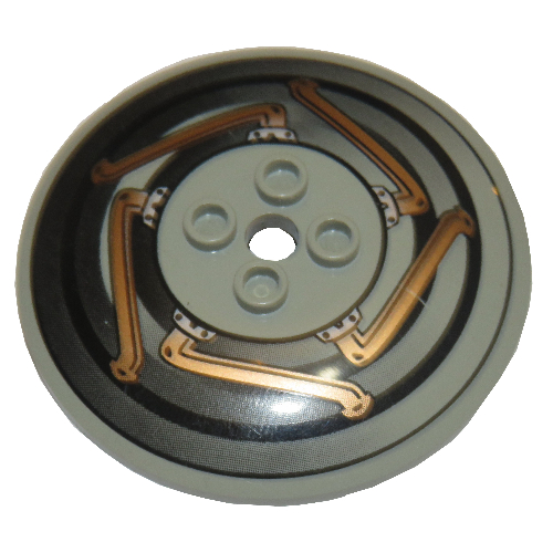 Lego Dish 6 x 6 Inverted (Radar) with Hollow Studs and Copper and Black Machinery Print