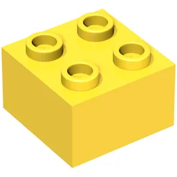 Minitalia Brick 2 x 2 with Bottom X Support / Yellow
