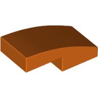 Lego Brick Curved 2 x 1 No Studs [1/2 Bow] / Reddish Orange