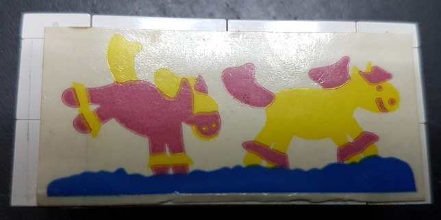 Lego Stickered Assembly 6 x 2 x 2 1/3 with 2 Horses Pattern (Sticker) - Set 271-1