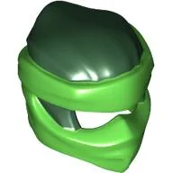 Wrap with Short Back Knot Smooth, Bright Green Mask Pattern / Dark Green