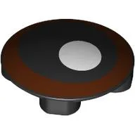 Plate Round 2 x 2 with Rounded Bottom with Eye, White Pupil, Reddish Brown Iris Print