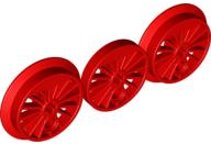 Lego Train Wheel RC, Spoked with Technic Axle Hole and Counterweight, Blind and Flanged Driver, 3 in Bag (Multipack)
