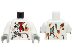 Torso Monster Fighters with Jacket, Red Scarf and Food Stains Pattern / White Arms / Light Bluish Gray Hands