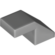Lego Brick Sloped 45° 2 x 1 with 2/3 Inverted Cutout and no stud / Light Bluish Gray