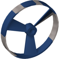 Lego Large Figure Spinner / Propeller without Code, Marbled Pearl Light Gray Pattern (Rhotuka) / Dark Blue