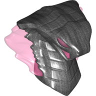 Lego Minifig Head Special, Snake with Trans-Dark Pink Flames, Eyes / Pearl Titanium