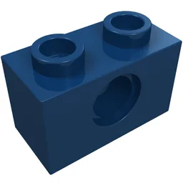 Technic Brick 1 x 2 [1 Pin Hole] / Dark Blue