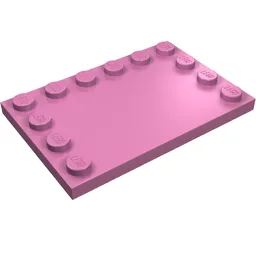 Plate Special 4 x 6, Studs on 3 Edges / Dark Pink