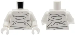 Torso with Dark Bluish Gray Collar Bones, Creases and Skin Folds Pattern / White Arms / White Hands / White