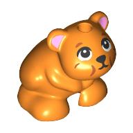 Lego Animal, Hamster, Black Eyes, Whiskers, Black Nose, Bright Pink Ears, Bulging Cheeks print / Orange