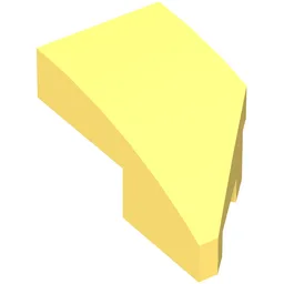 Brick Wedged, Curved 2 x 1 with Stud Notch Left / Bright Light Yellow