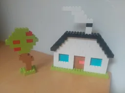 Basic house and apple tree