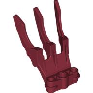 Lego Large Figure Weapon, Claw, Triple, Small with Axle Hole / Dark Red
