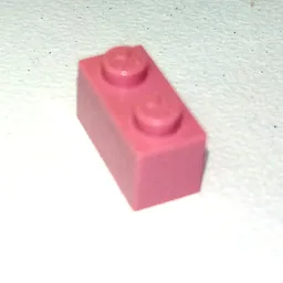 Modulex Brick 1 x 2 with M on Stud / Modulex Pink