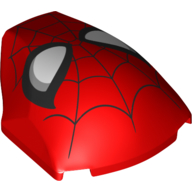 Lego Large Figure Face 4 x 5 x 1 2/3 with Spider-Man Face print / Red