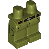 Lego Hips and Olive Green Legs with Dark Brown Belt, Silver Buckle and Stitched Pockets Print / Olive Green