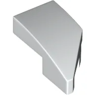Brick Wedged, Curved 2 x 1 with Stud Notch Left / White