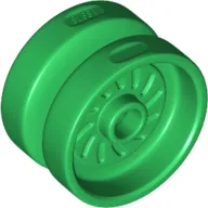 Wheel 18 x 12 with Axle Hole and Stud / Green