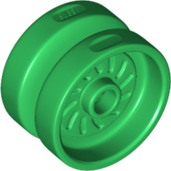 Lego Wheel 18 x 12 with Axle Hole and Stud / Green