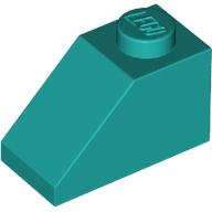 Lego Brick Sloped 45° 2 x 1 with Bottom Pin / Dark Turquoise