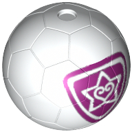Lego Sports Soccer / Basket Ball with Magenta Outlined Heart and Star Print