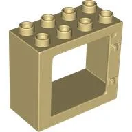 Duplo Door / Window Frame Flat Front Surface, Completely Open Back / Tan
