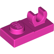 Lego Plate Special 1 x 2, Top Clip [Open O] / Dark Pink