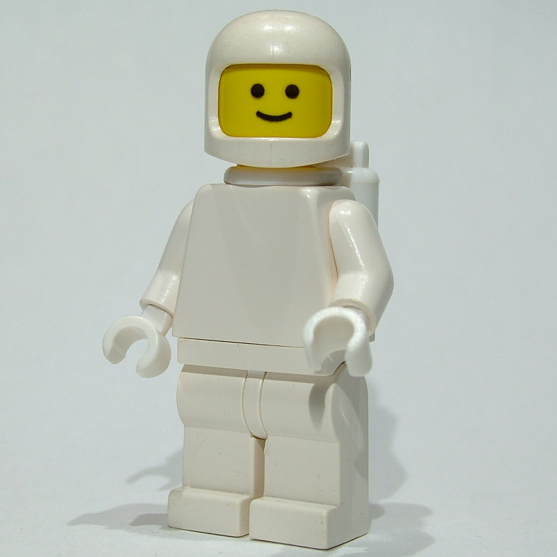 Lego Classic Spaceman, White with Airtanks (3842a Helmet), Plain Torso