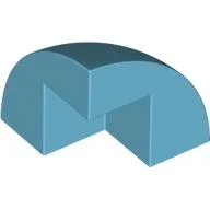 Brick Round Corner, Curved 2 x 2 x 1 2/3 Quarter Dome with 1 Cutout / Medium Azure