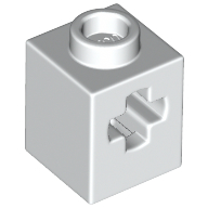 Lego Technic Brick 1 x 1 with Axle Hole / White