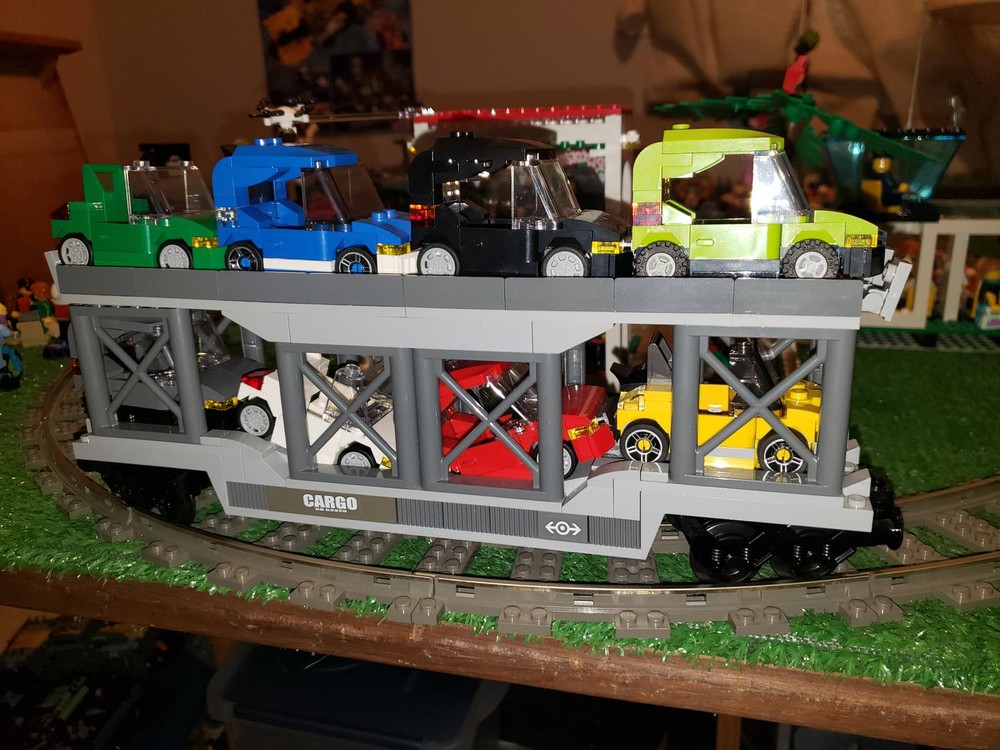 Lego Double-Deck Autorack with Cars
