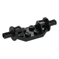 Plate Special 2 x 2 with Wheels Holder Wide - Technic Pins / Black