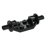 Lego Plate Special 2 x 2 with Wheels Holder Wide - Technic Pins / Black