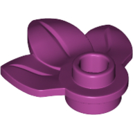 Lego Plant, Plate 1 x 1 Round with 3 Leaves / Magenta