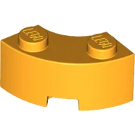 Brick Round Corner 2 x 2 Macaroni with Stud Notch and Reinforced Underside [New Style] / Bright Light Orange