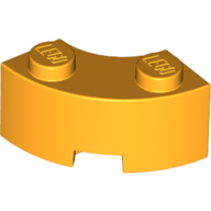 Lego Brick Round Corner 2 x 2 Macaroni with Stud Notch and Reinforced Underside [New Style] / Bright Light Orange