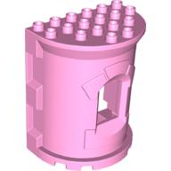 Lego Duplo Building Wall, 4 x 6 x 6 Curved Turret (Castle) / Bright Pink